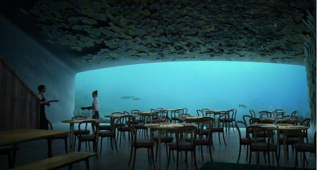 欧洲这家沉入海底的餐厅，让你一边吃鱼一边看鱼